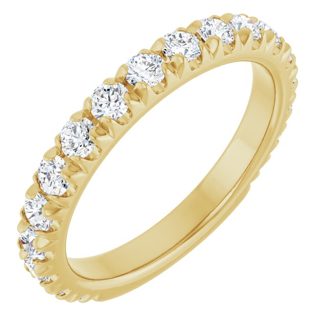 Thin diamond band in 14K gold, styled in stack variant--14K-yellow-gold variant--Diamond-Lab variant--1CT variant--Diamond-Nat
