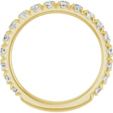 Thin diamond band in 14K gold, side profile variant--14K-yellow-gold variant--Diamond-Lab variant--1CT variant--Diamond-Nat