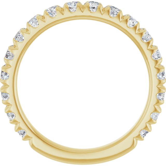 Thin diamond band in 14K gold, side profile variant--14K-yellow-gold variant--Diamond-Lab variant--1CT variant--Diamond-Nat