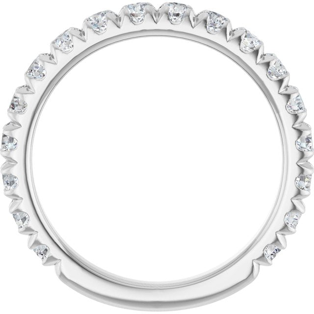 Thin diamond band in 14K gold, front view variant--14K-white-gold variant--Diamond-Lab variant--1CT variant--Diamond-Nat variant--Platinum