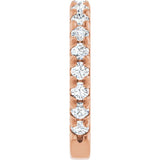 Thin diamond band in 14K gold, close-up of festoon pattern variant--14K-rose-gold variant--Diamond-Lab variant--1CT variant--Diamond-Nat