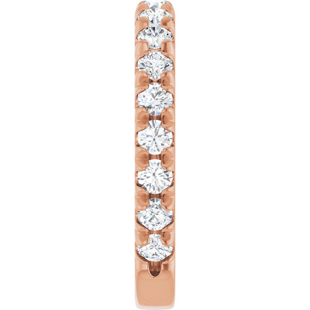 Thin diamond band in 14K gold, close-up of festoon pattern variant--14K-rose-gold variant--Diamond-Lab variant--1CT variant--Diamond-Nat