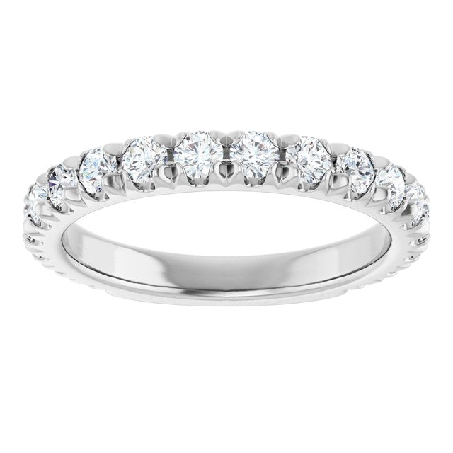 Thin diamond band in 14K gold, on hand variant--14K-white-gold variant--Diamond-Lab variant--1CT variant--Diamond-Nat variant--Platinum