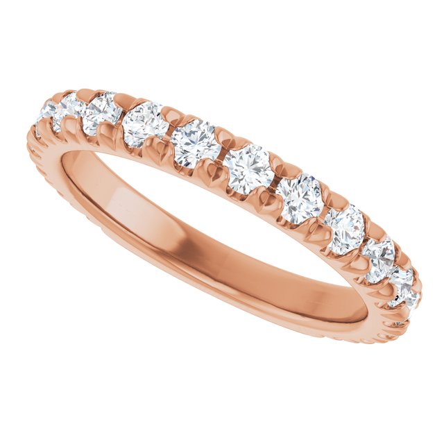 Thin diamond band in 14K gold, side profile variant--14K-rose-gold variant--Diamond-Lab variant--1CT variant--Diamond-Nat