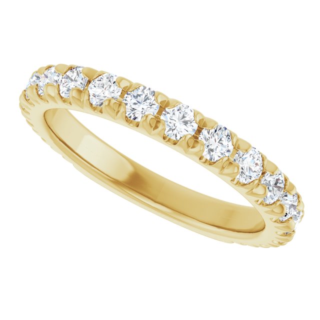 Thin diamond band in 14K gold, front view variant--14K-yellow-gold variant--Diamond-Lab variant--1CT variant--Diamond-Nat