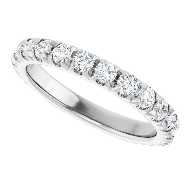 Thin diamond band in 14K gold, three-quarter angle variant--14K-white-gold variant--Diamond-Lab variant--1CT variant--Diamond-Nat variant--Platinum