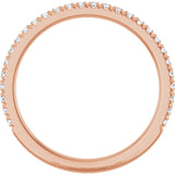 Thin diamond band in 14K gold, three-quarter angle/5-CT/5CT variant--14K-rose-gold variant--Diamond-Lab variant--1/5CT variant--Diamond-Nat
