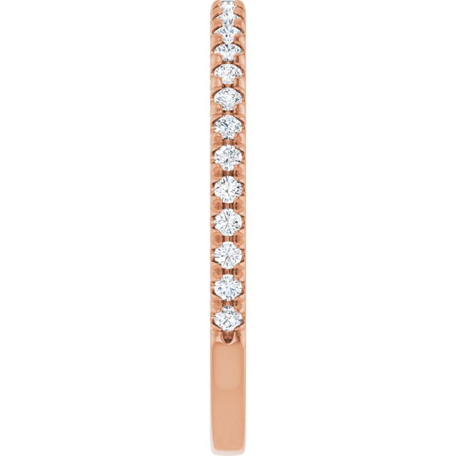 Thin diamond band in 14K gold, front view/5-CT/5CT variant--14K-rose-gold variant--Diamond-Lab variant--1/5CT variant--Diamond-Nat