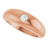 Diamond dome ring in 14K rose gold with soft diamond glow variant--14K-rose-gold variant--Diamond-Nat variant--Diamond-Lab