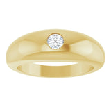 Sterling Silver .25CT Natural Diamond Dome Ring variant--14K-yellow-gold variant--Diamond-Nat variant--Diamond-Lab