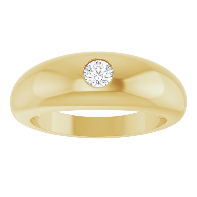 Sterling Silver .25CT Natural Diamond Dome Ring variant--14K-yellow-gold variant--Diamond-Nat variant--Diamond-Lab