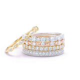 Swing diamond band in 14K gold, on hand