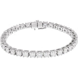 Lab-grown diamond tennis bracelet in 14K white gold, lifestyle view white gold variant--14K-white-gold variant--Diamond-Lab variant--8-CT