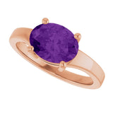 14K Rose Natural Amethyst Ring variant--Amethyst variant--14K-rose-gold