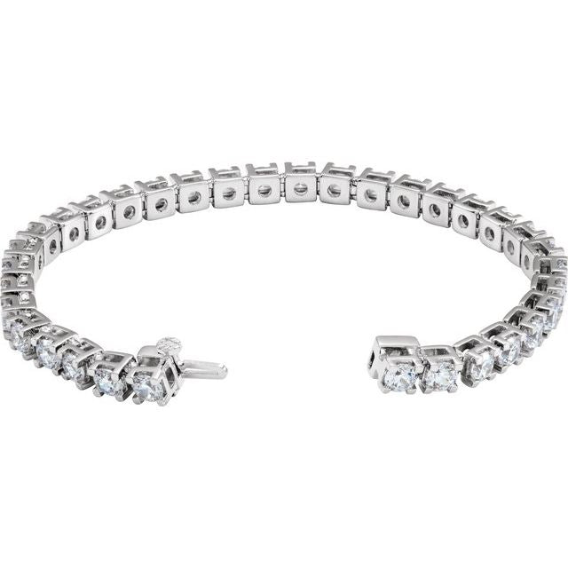14K White 10CTW Lab-Grown Diamond Line 7 1/4" Bracelet white gold variant--14K-white-gold variant--Diamond-Lab variant--10-CT