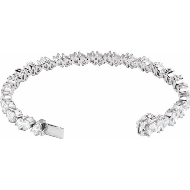 Mixed pear diamond bracelet, alternate product angle white gold variant--14K-white-gold