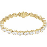 Mixed pear diamond tennis bracelet, flat product detail yellow gold variant--14K-yellow-gold