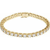 Lab-grown diamond tennis bracelet in 14K yellow gold, full view yellow gold variant--14K-yellow-gold variant--Diamond-Lab variant--8-CT
