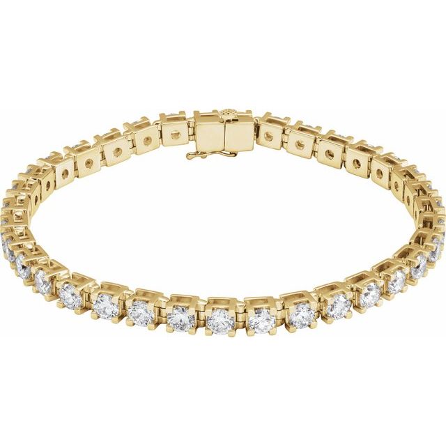 Lab-grown diamond tennis bracelet in 14K yellow gold, full view yellow gold variant--14K-yellow-gold variant--Diamond-Lab variant--8-CT