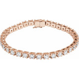 Lab-grown diamond tennis bracelet in 14K rose gold, full view rose gold variant--14K-rose-gold variant--Diamond-Lab variant--8-CT