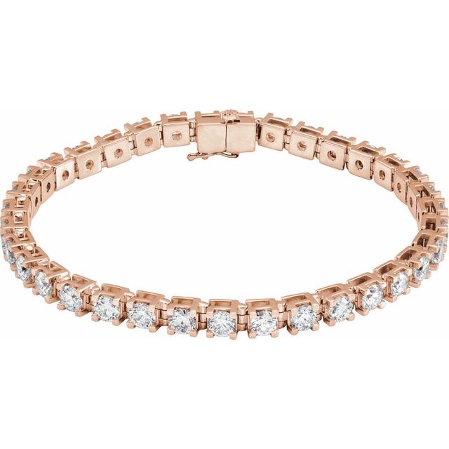Lab-grown diamond tennis bracelet in 14K rose gold, full view rose gold variant--14K-rose-gold variant--Diamond-Lab variant--8-CT