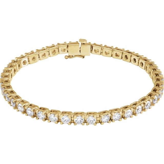 Lab-grown diamond tennis bracelet in 14K yellow gold, product view yellow gold variant--14K-yellow-gold variant--Diamond-Lab variant--6-CT