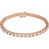 Lab-grown diamond tennis bracelet in 14K rose gold, product view rose gold variant--14K-rose-gold variant--Diamond-Lab variant--6-CT