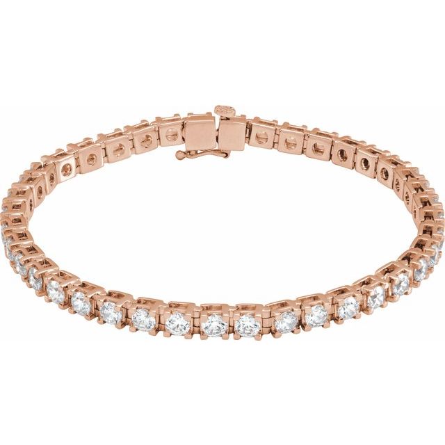 Lab-grown diamond tennis bracelet in 14K rose gold, product view rose gold variant--14K-rose-gold variant--Diamond-Lab variant--6-CT