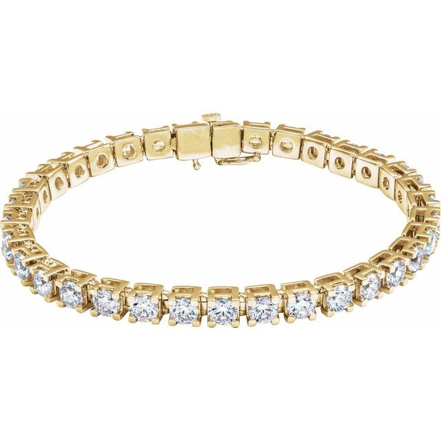 Lab-grown diamond tennis bracelet in 14K gold, clasp detail yellow gold variant--14K-yellow-gold variant--Diamond-Lab variant--10-CT