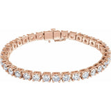 Lab-grown diamond tennis bracelet in 14K gold, side profile view rose gold variant--14K-rose-gold variant--Diamond-Lab variant--10-CT