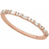 Shorty stackable diamond band in 14K gold, on hand in stack variant--14K-rose-gold