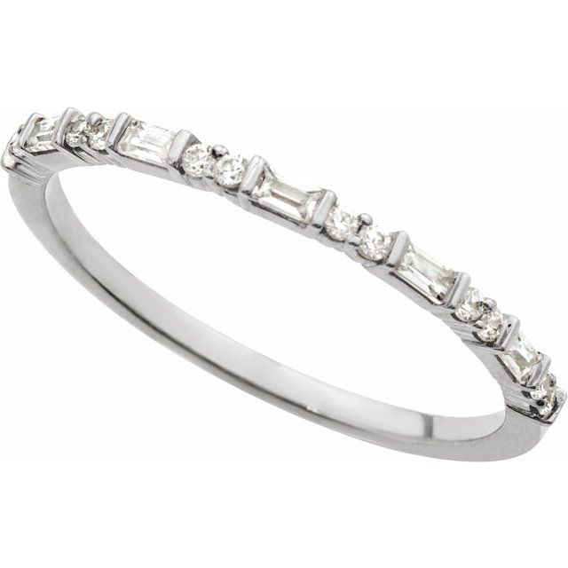Shorty stackable diamond band in 14K gold, front view variant--14K-white-gold