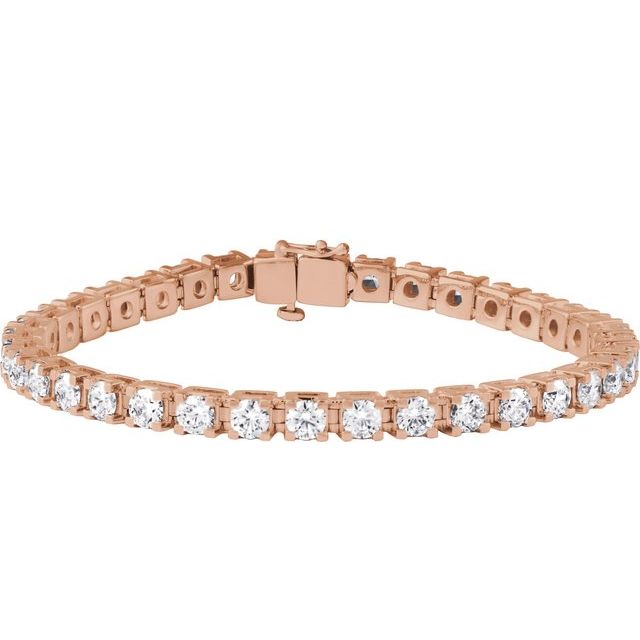 Lab-grown diamond tennis bracelet, 10CTW in 14K yellow gold rose gold variant--14K-rose-gold variant--Diamond-Lab variant--9-CT