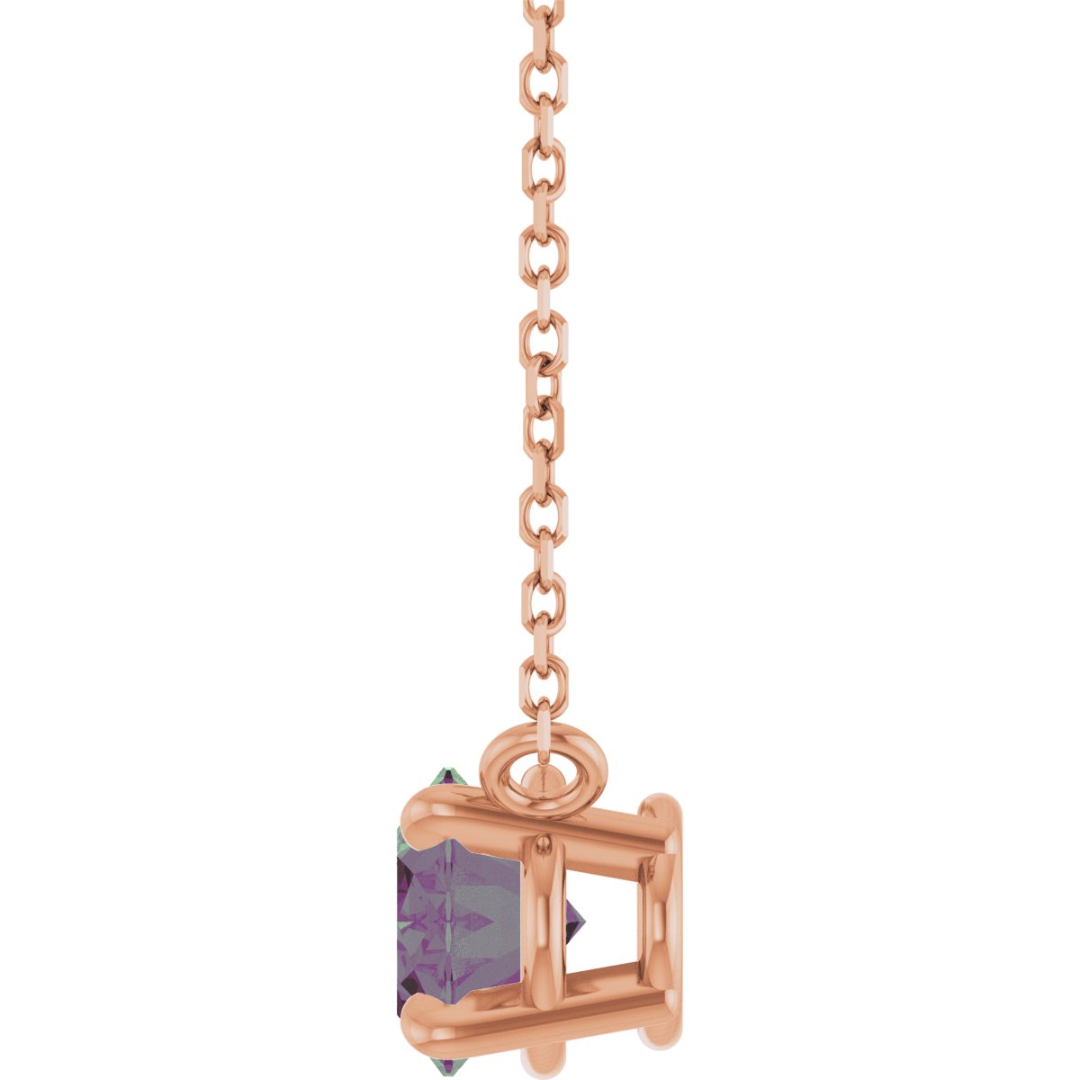 14K Rose Gold Oval Birthstone Necklace – Personalized Gemstone Jewelry