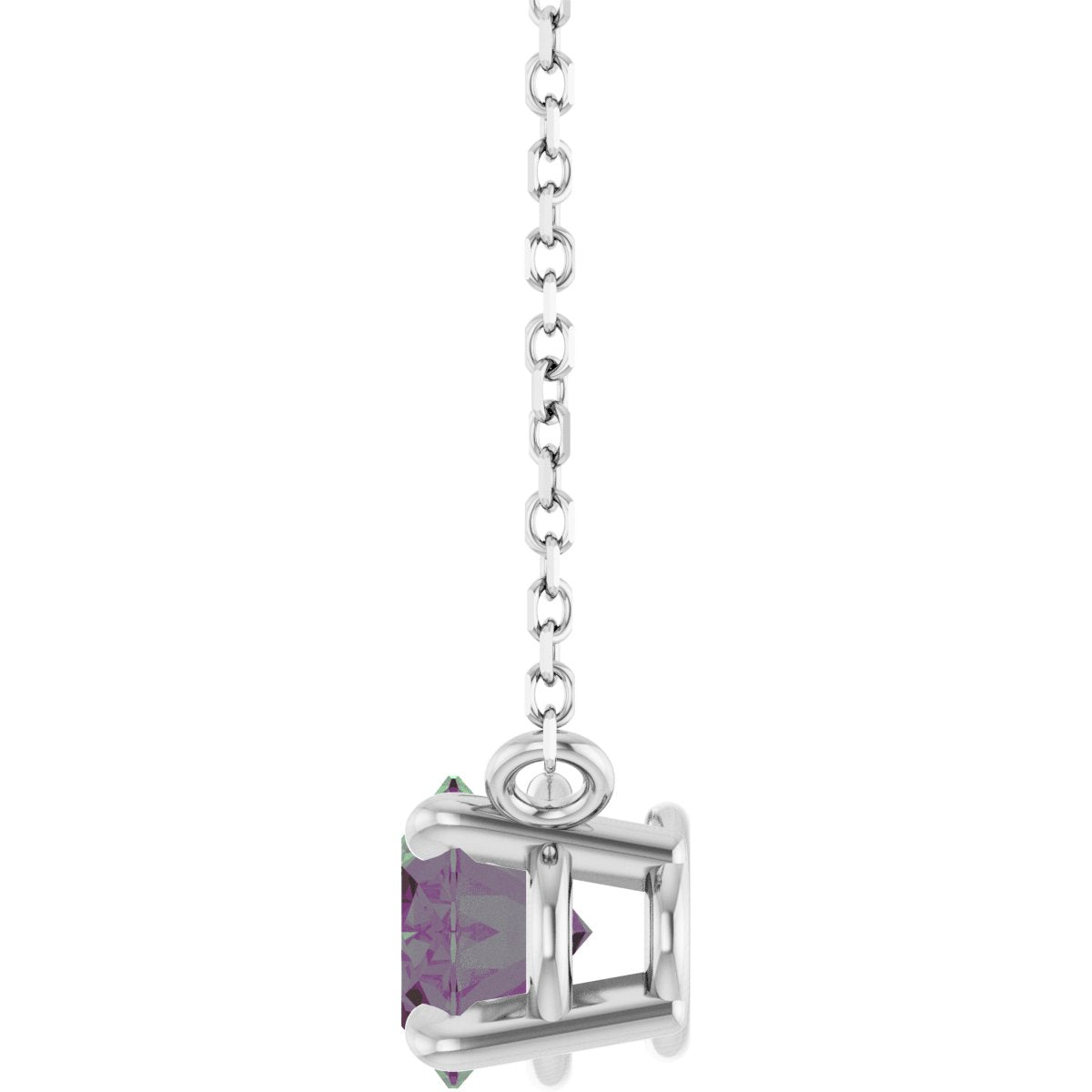 Sterling Silver Lab-Grown Alexandrite 18" Necklace