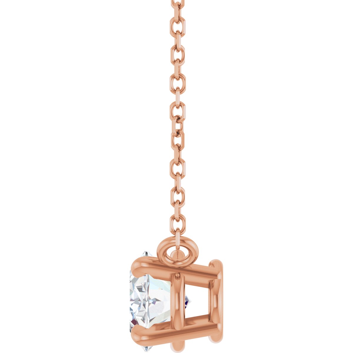 14K Rose Natural White Sapphire 18" Necklace