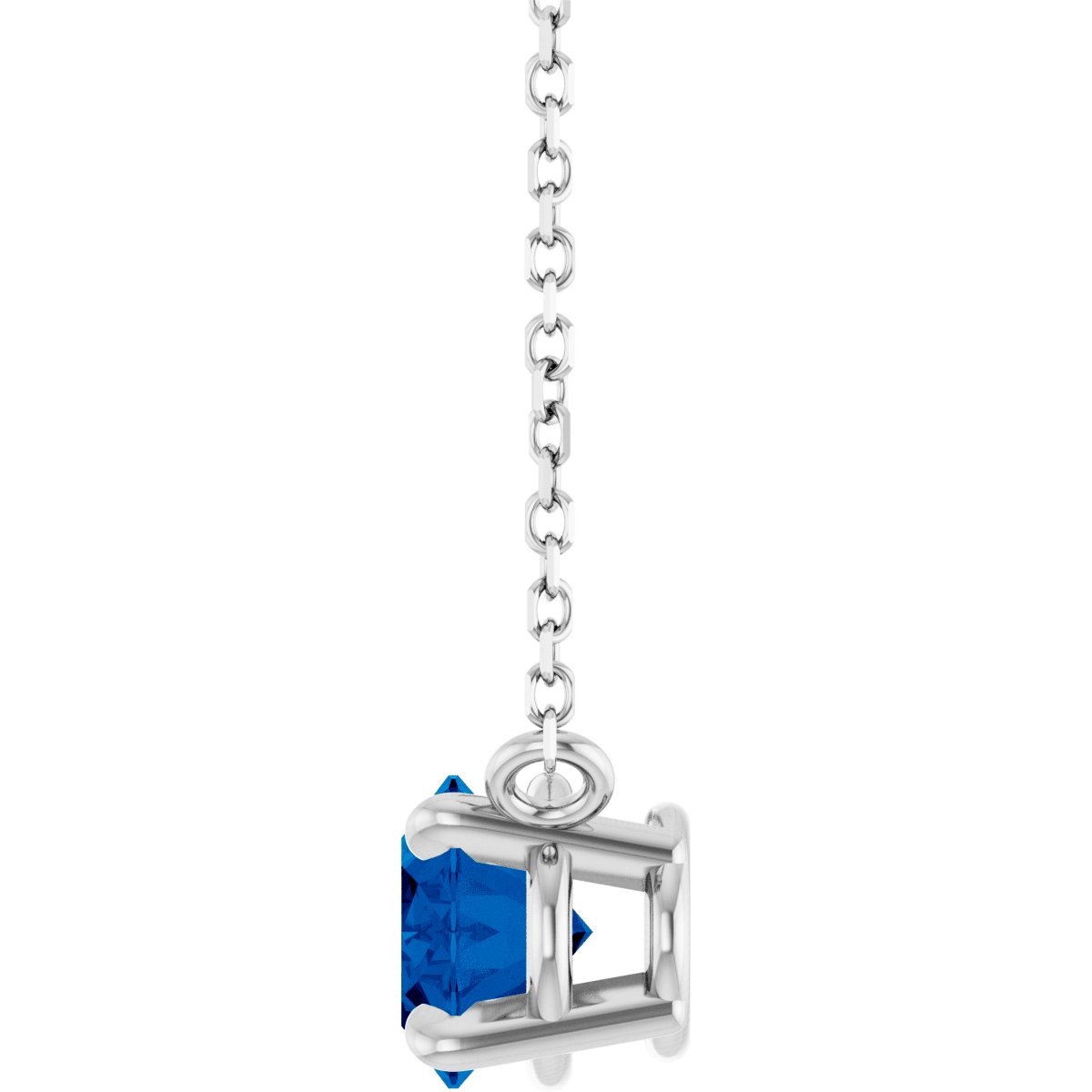 Sterling Silver Natural Blue Sapphire 18" Necklace