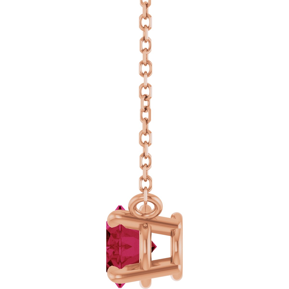 14K Rose Lab-Grown Ruby 18" Necklace