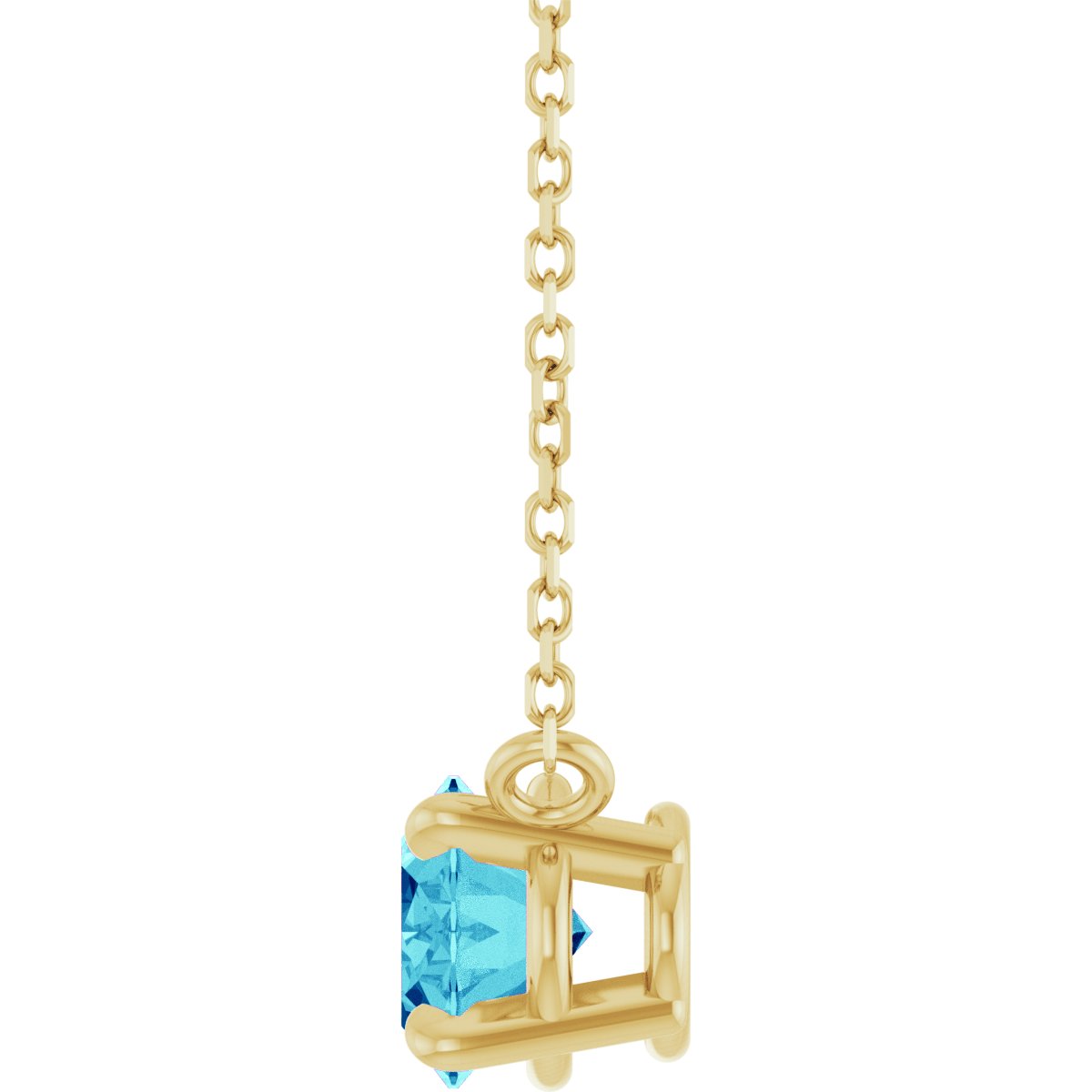 14K Yellow Natural Blue Zircon 18" Necklace