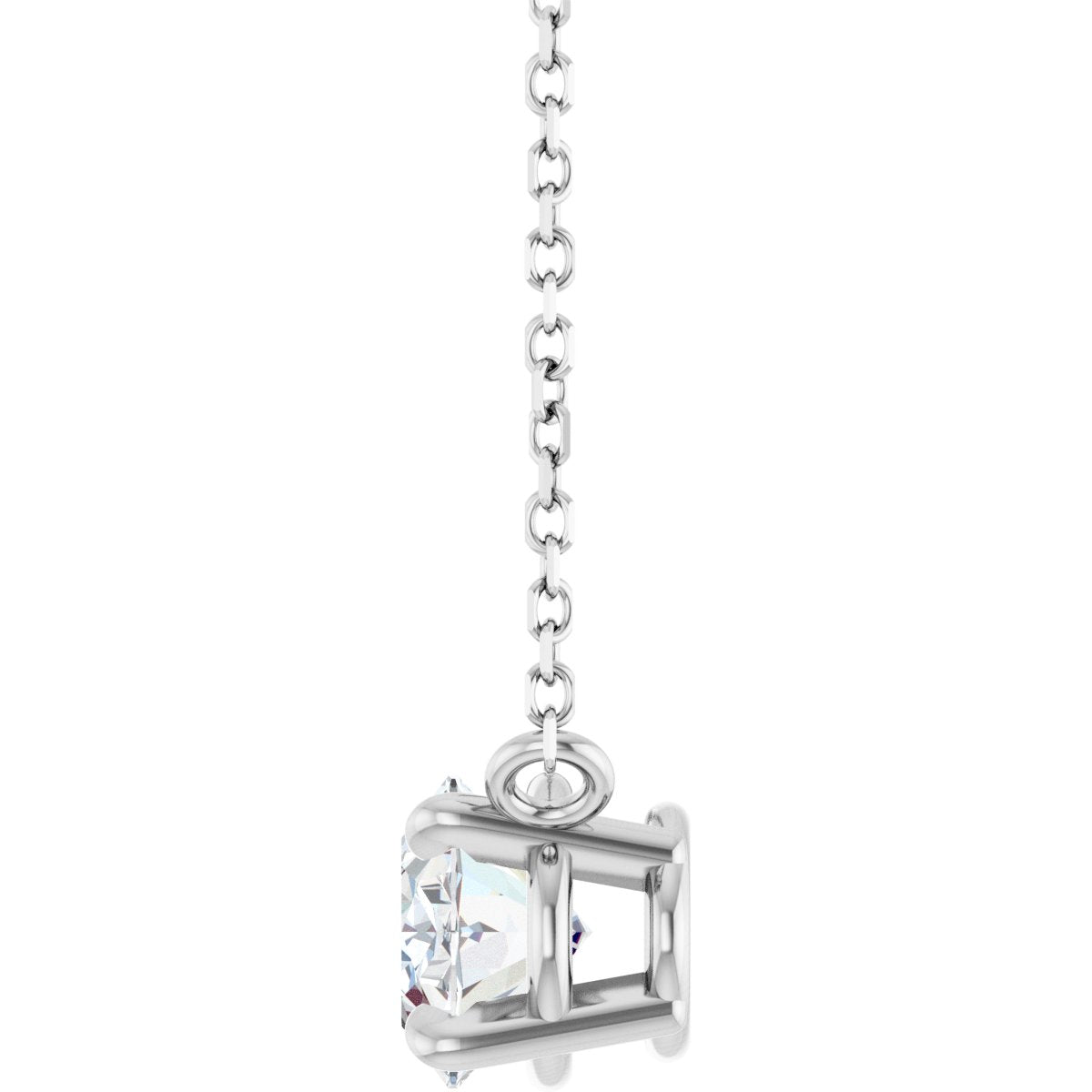 Sterling Silver Natural White Sapphire 18" Necklace