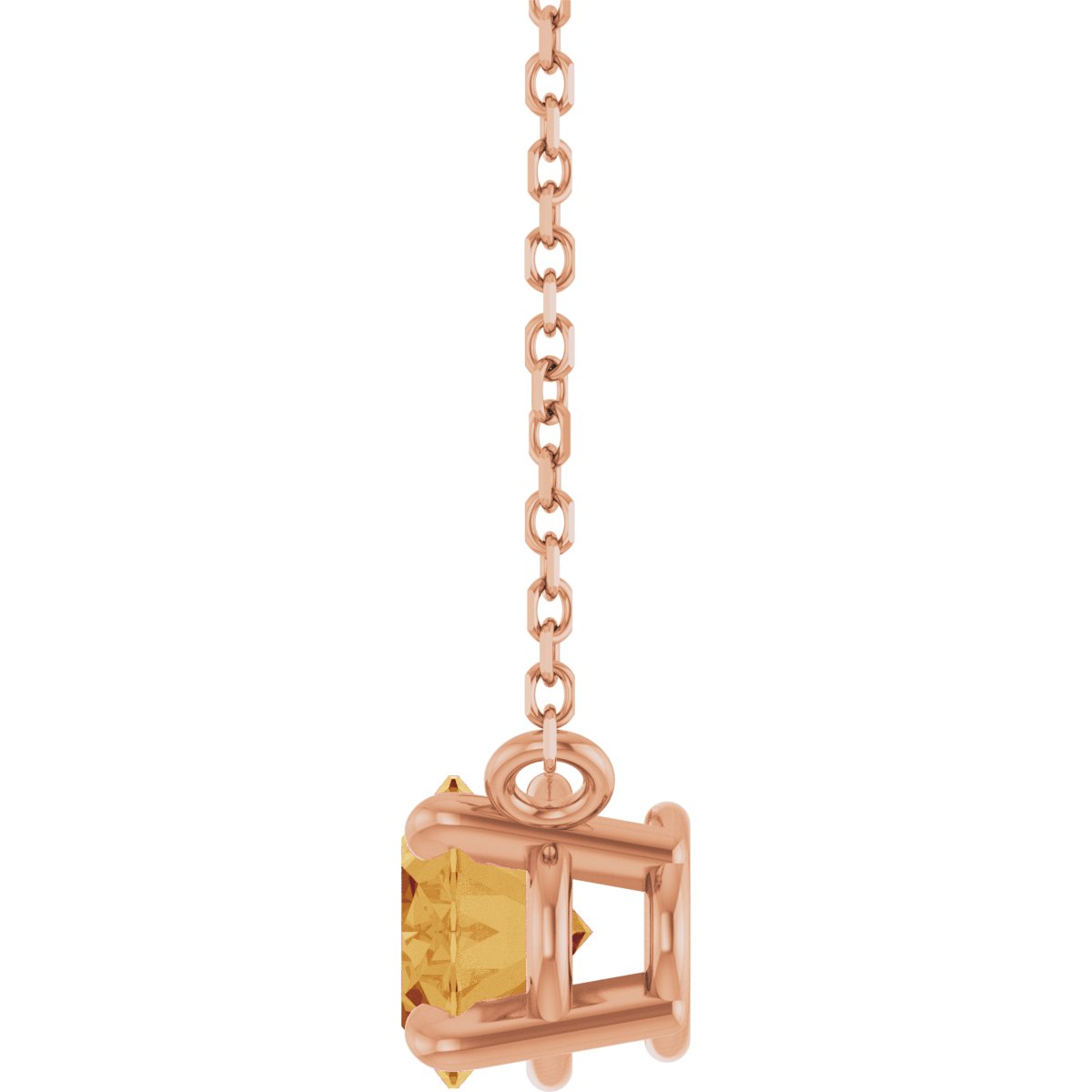 14K Rose Natural Citrine 18" Necklace