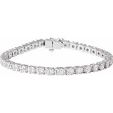Lab-grown diamond tennis bracelet in 14K gold, on wrist lifestyle white gold variant--14K-white-gold variant--Diamond-Lab variant--7-CT