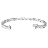 Lab-grown diamond tennis bracelet stacked with other bracelets white gold variant--14K-white-gold variant--Diamond-Lab variant--7-CT