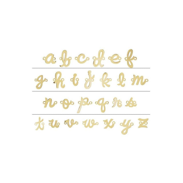 14K Yellow Script Initial A Link