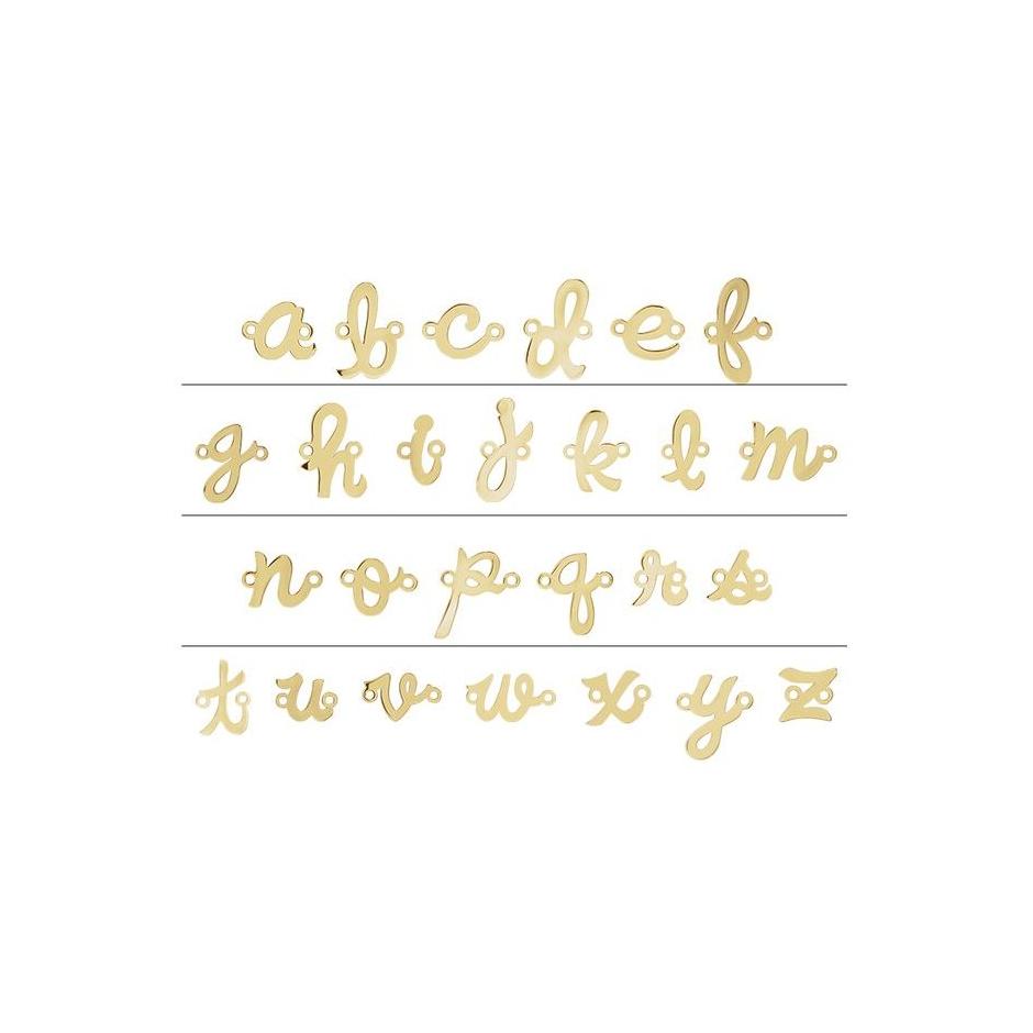14K Yellow Script Initial A Link