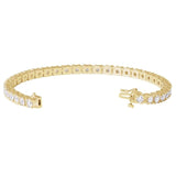 Lab-grown diamond tennis bracelet, full length flat lay yellow gold variant--14K-yellow-gold variant--Diamond-Lab variant--7-CT
