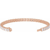 Emerald-cut lab-grown diamond tennis bracelet, clasp detail in 14K gold rose gold variant--14K-rose-gold