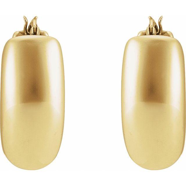 Gold huggy hoop earrings, alternate angle showing hoop width variant--Default-Title
