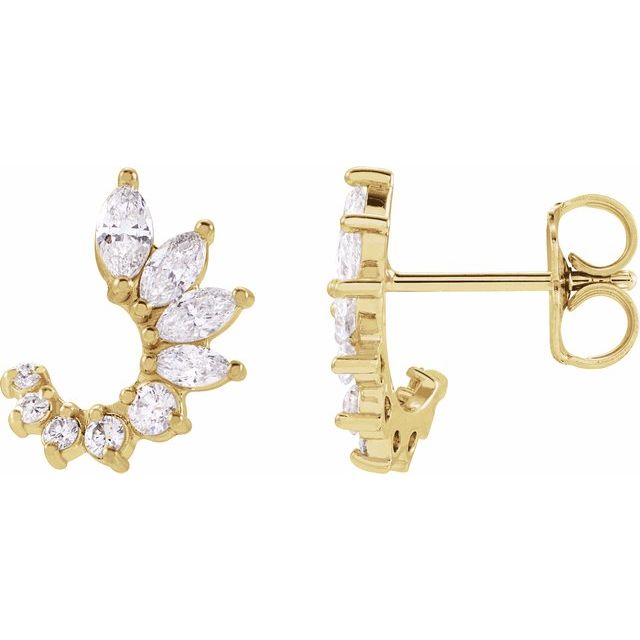 Diamond curve earrings in 14K yellow gold with natural diamonds variant--14K-yellow-gold