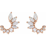 Modern diamond curve earrings in rose gold variant--14K-rose-gold
